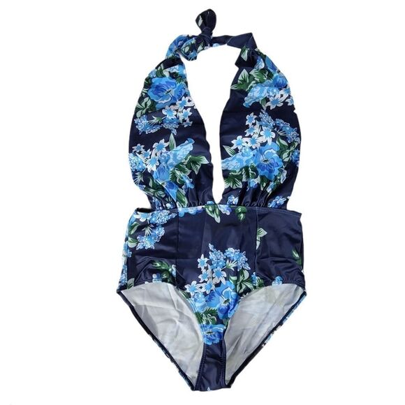 Plunge Deep V Neck One Piece Swimsuit  - Picture 1 of 6